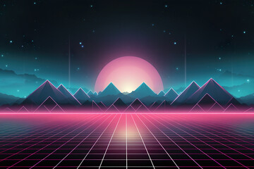 80s themed background, wallpaper for videos with Generative AI