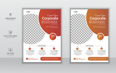 Corporate business Flyer Design Templates, flyer in A4 with colorful.