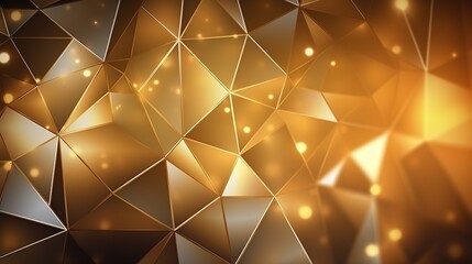 abstract background ,gold triangles,shining gold crystals