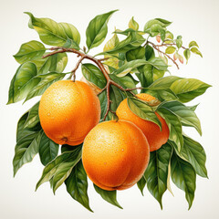 watercolor Orange clipart, Generative Ai