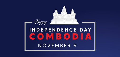 Cambodia Independence day November 9  vector poster