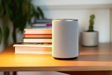 a smart speaker reciting e-learning content