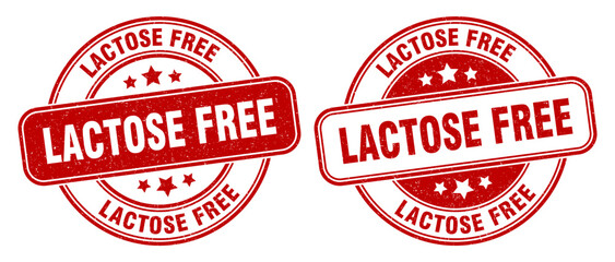 lactose free stamp. lactose free label. round grunge sign