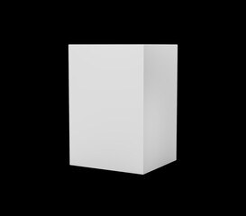 3d White Vertical Rectangular Blank Box For Mockup Products On Black Background 3D Illustration