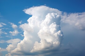 Naklejka na ściany i meble a single sunlit cloud among stormy clouds in the sky