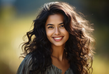 Fototapeta premium Portrait of a smiling Indian young woman