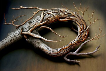 living art braided branch wooden highly detailed 