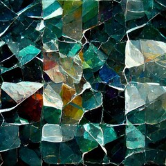 broken glass glass shards iridescent repeating pattern highly detailed 