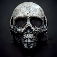 skull liquid darkness hyper realistic 8k detailed photorealistic high quality ultra detailed surreal 