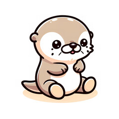 an otter sitting and smiling