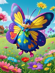 Free A Charming Illustration Colorful Butterfly Animation, Generative AI