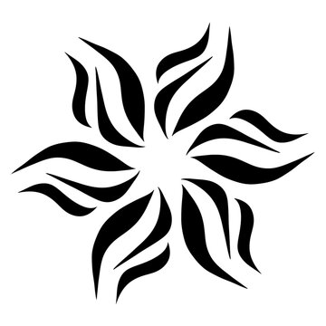 Symbol, flower-like tattoo, black on white