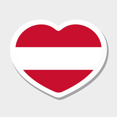 Flag of Austria icon. Vector heart sticker.
