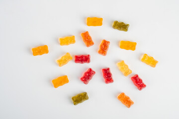 jelly bears candy isolated on a white background. Jelly Bean.