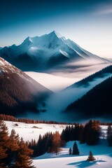 tatra mountains in poland, snow, mountains , fog, bear in snow, photography