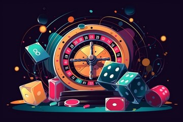 Illustration showing concept of casino games. Generative AI
