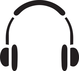 Minimalist Modern Black and White Over-Ear Headphones Line Icon