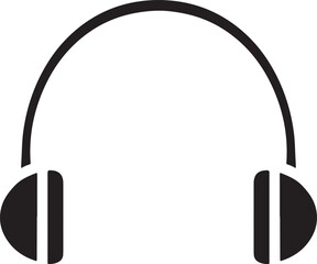 Minimalist Modern Black and White Over-Ear Headphones Line Icon