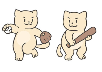 野球する猫