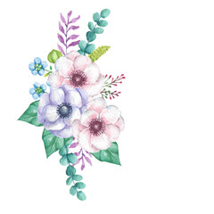 Flower Element Watercolor Illustration