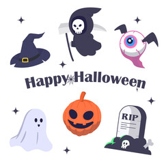 set of Halloween elements