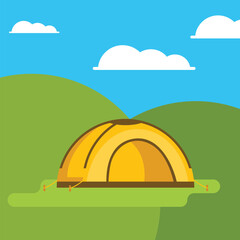 camping tent with a natural theme