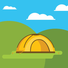Fototapeta premium camping tent with a natural theme