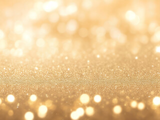 Elegant golden christmas background with bokeh. Glitter lights and sparkle. Christmas and New Year...