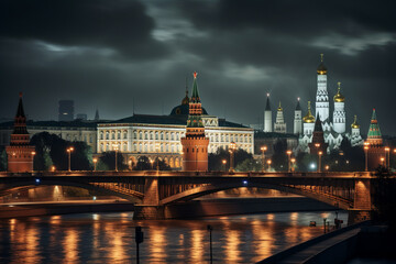 Fototapeta na wymiar Night Kremlin, Moscow, Russia