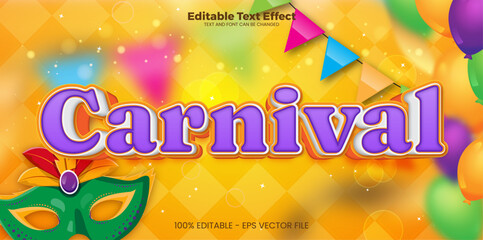 Carnival editable text effect in modern trend style