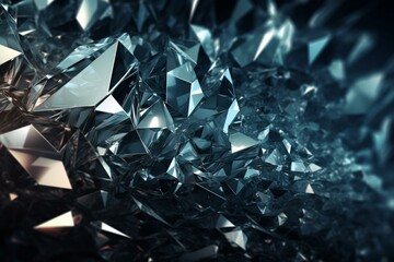 Abstract metallic crystal background. Generative AI