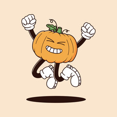 Halloween Retro Mascot Character Illustration
