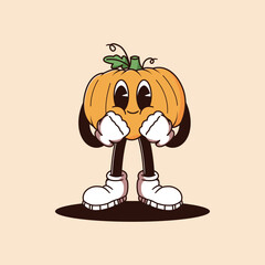Halloween Retro Mascot Character Illustration