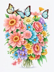 Fototapeta na wymiar Free A Charming Illustration Colorful Butterfly Animation, Generative AI