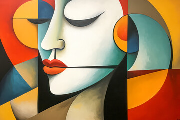 Colorful modern artwork of a woman 
