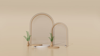nature podium for product display empty stage display stand studio background 3d render