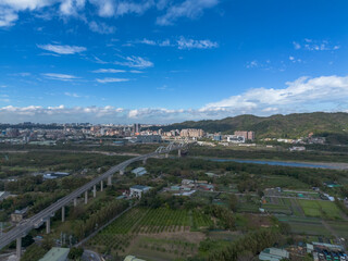 Aerial view of Sanxia District in New Taipei City, Taiwan. National Taipei University (NTPU) located here.