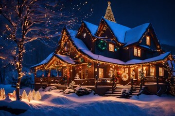 christmas house in the forest