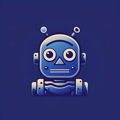 blue robot vector