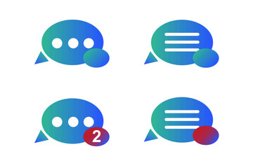 set of icons message with four options