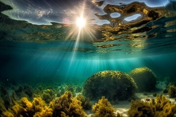 A stunning world below the surface of the water. Generative AI