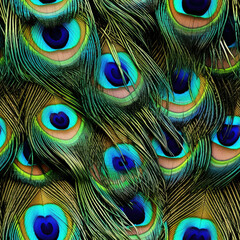 Peacock Feathers Seamless Texture Tile