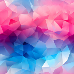 Abstract polygon pink and blue wallpaper, 4k - vibrant color background. Generative AI