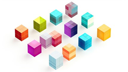 Fototapeta na wymiar abstract cubes concept on white background