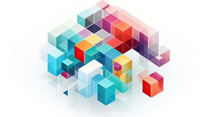 Abstract modern colorful geometric isometric background, design element template for , backdrop, book cover, brochure,