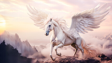 Obraz na płótnie Canvas ペガサスのイメージ - image of Pegasus - No3-1 Generative AI