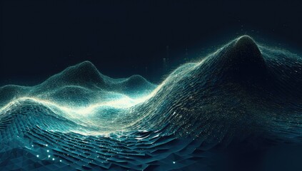 Naklejka premium An abstract illustration of data flowing through a network of nodes