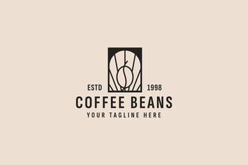 vintage style coffee beans logo vector icon illustration