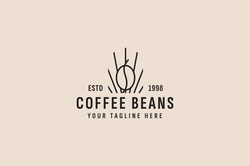vintage style coffee beans logo vector icon illustration