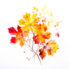 Captivating Autumn Artwork with Oak Leaves and Foliage - A Botanical Masterpiece